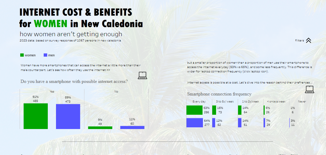 Internet Cost and Benefits for Women in New Caledonia